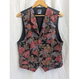 Lizwear 1990s Vintage women's size 12 floral upholstery style fashion vest V4